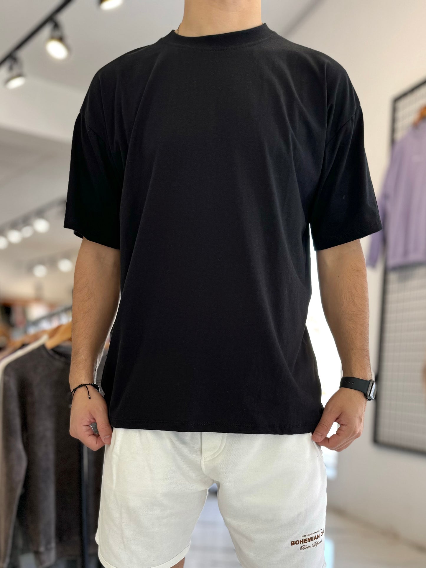 Remera oversize negra lisa