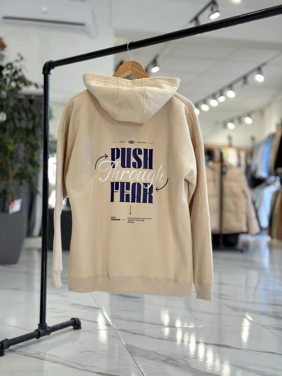 Canguro oversize beige "through"