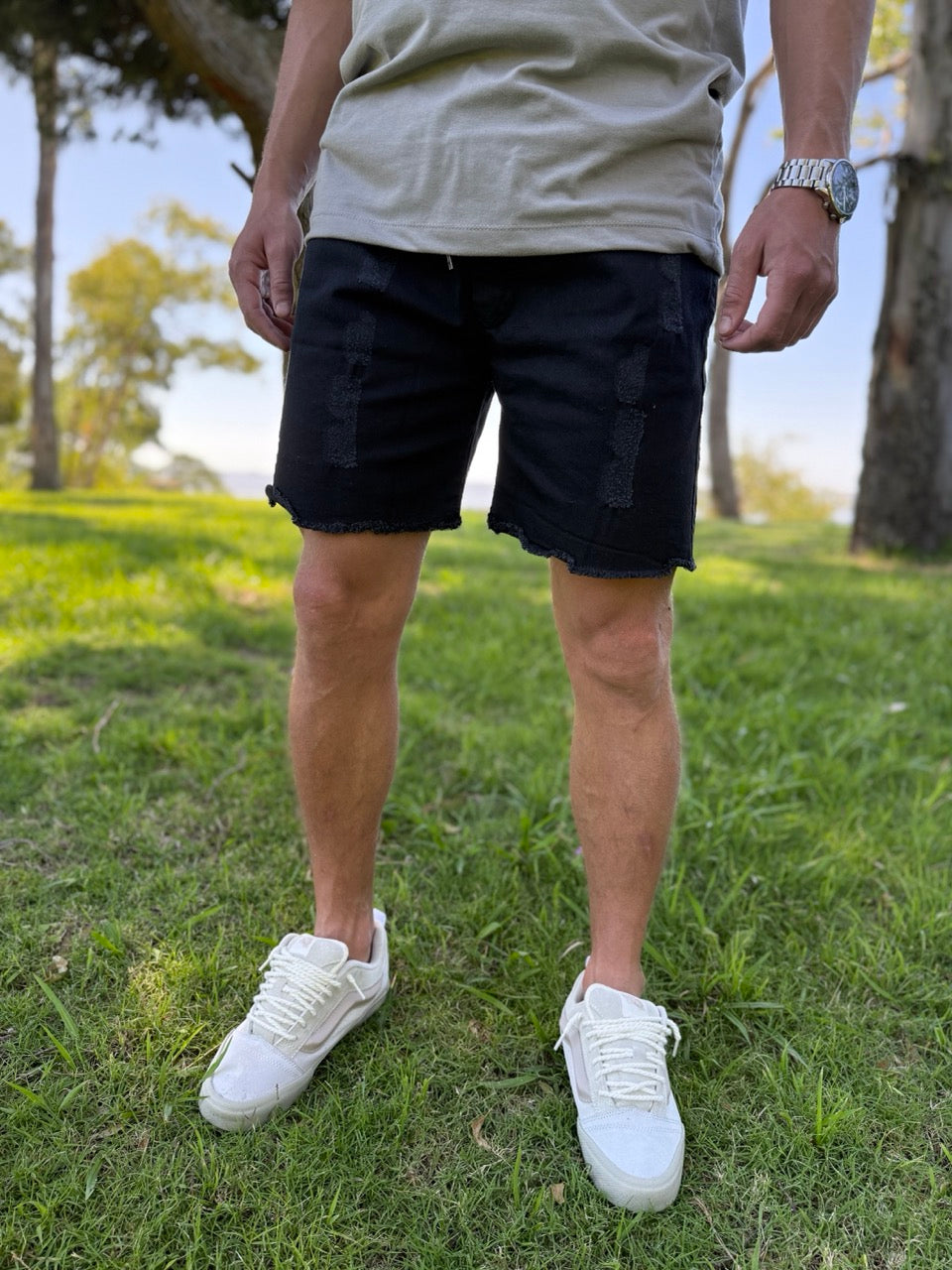 Bermuda jogger rajada