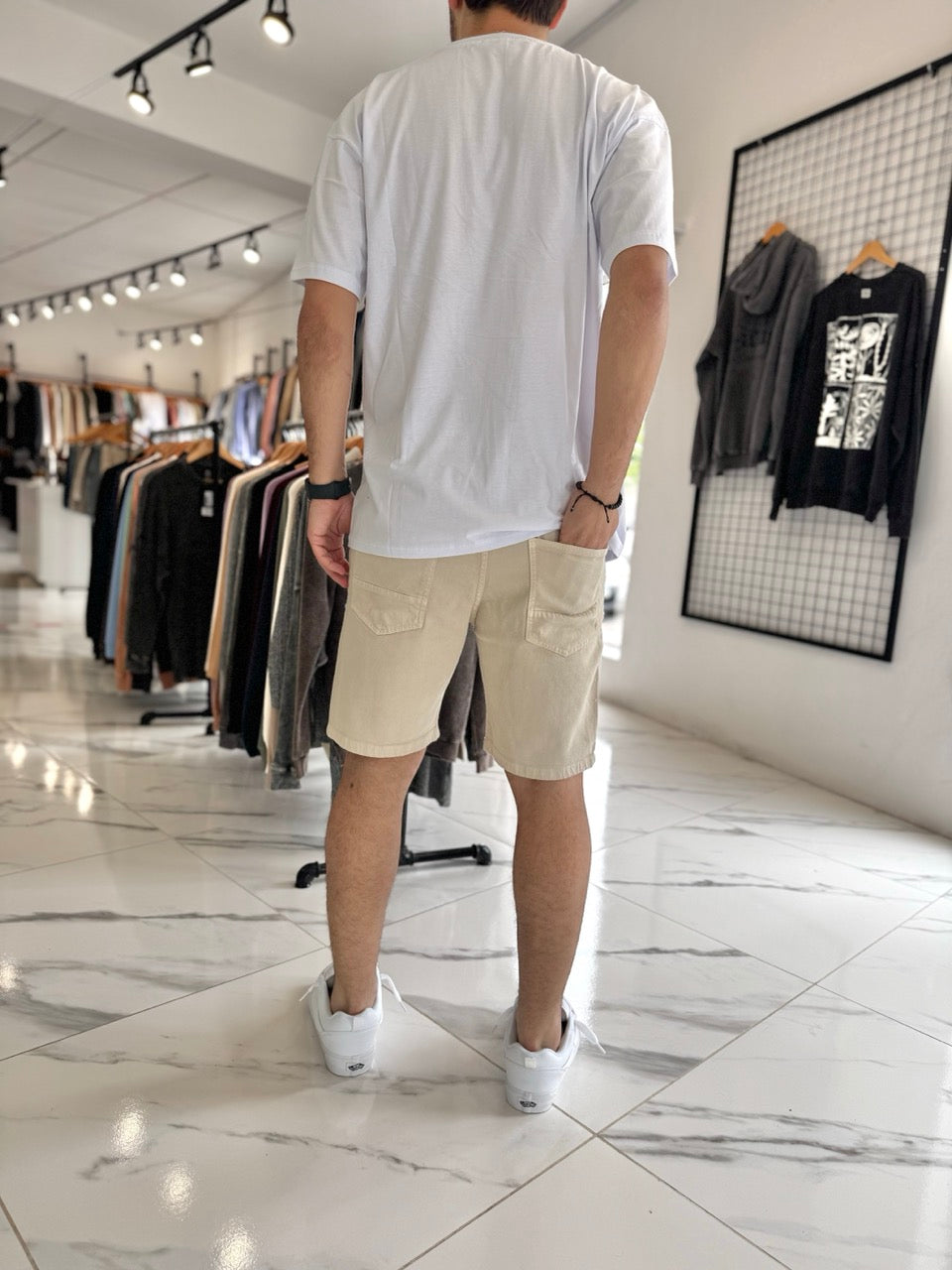 Bermuda skinny beige