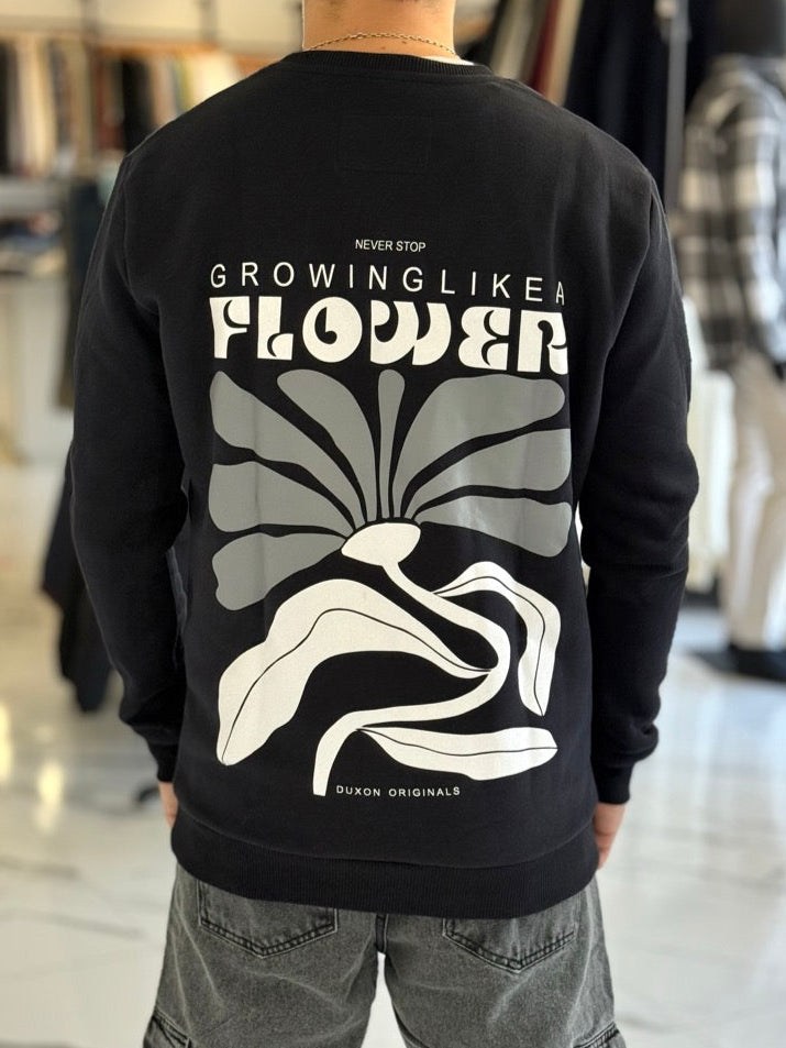 Buzo a la base "flower" negro