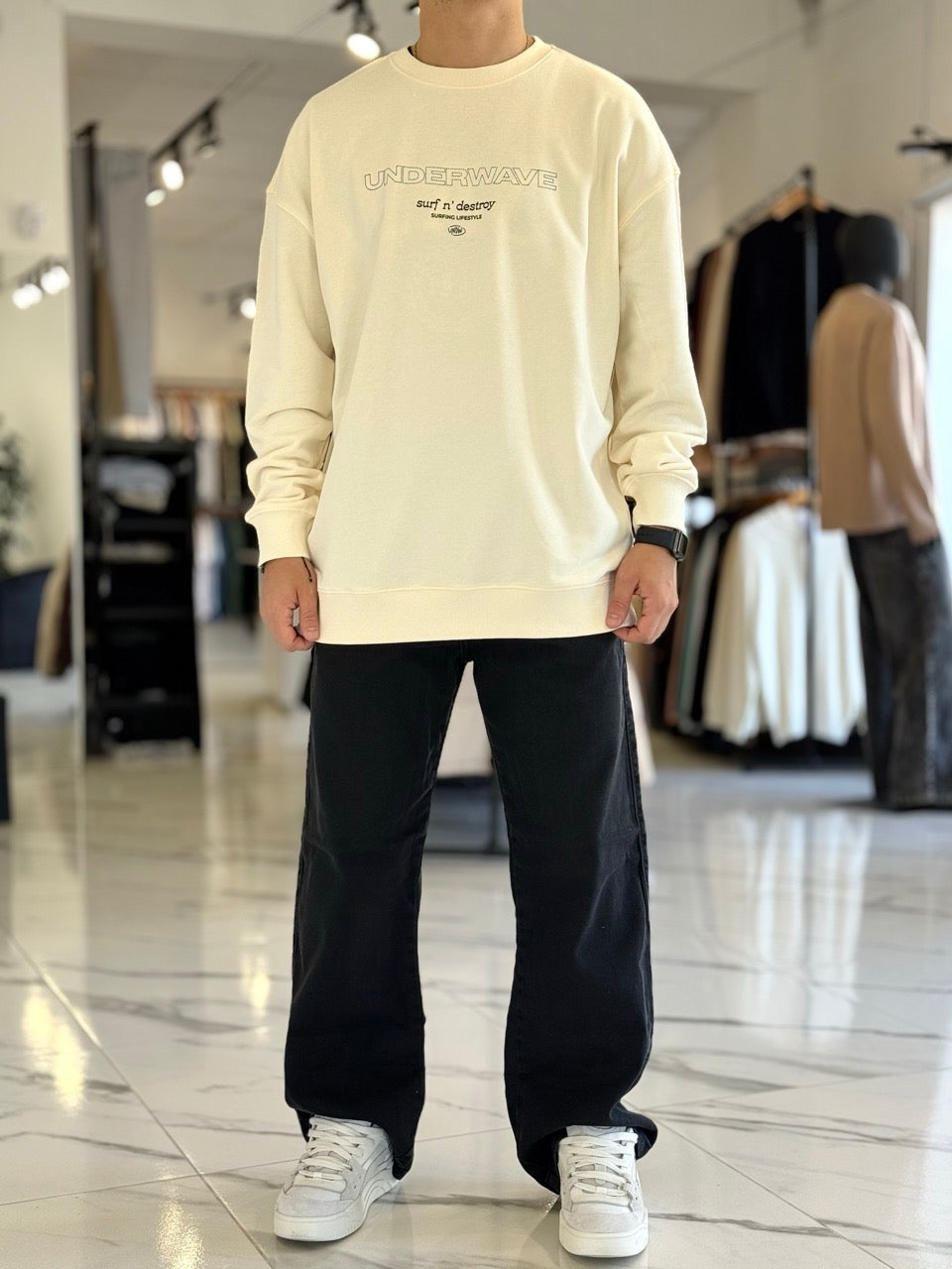 Buzo oversize "Caleta" vainilla