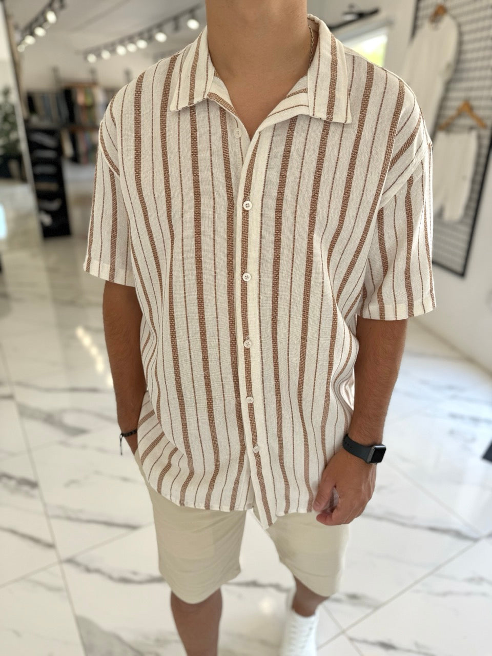 Camisa MC raya camel