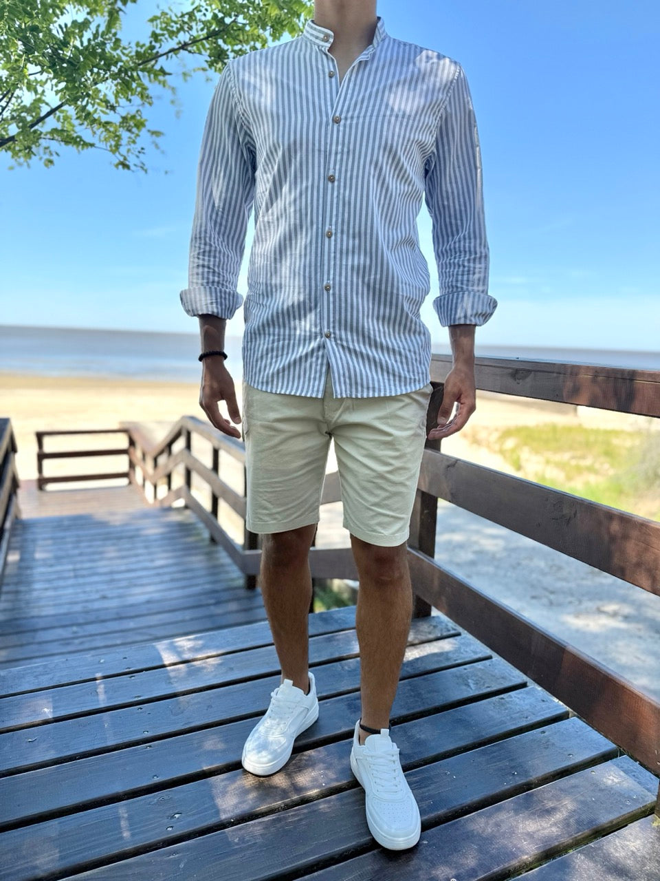 Camisa mao raya gris