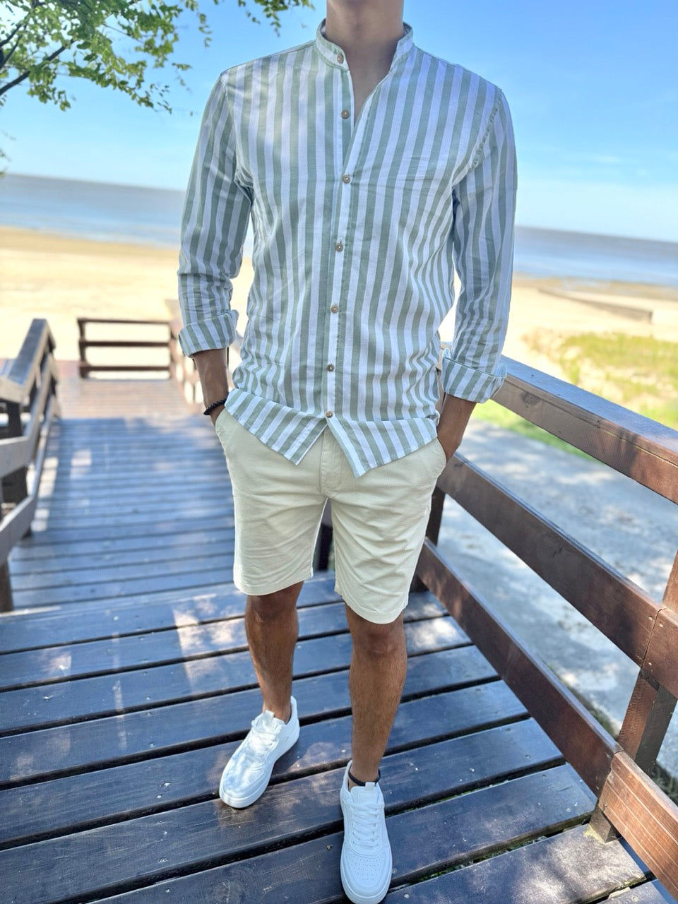 Camisa mao raya verde