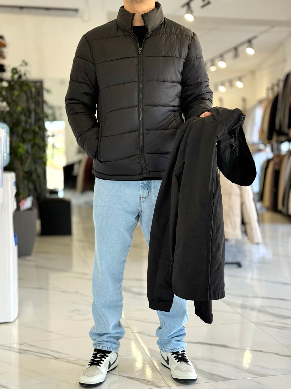 Campera 2 en 1 impermeable negra