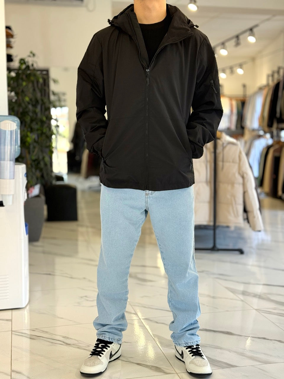 Campera 2 en 1 impermeable negra