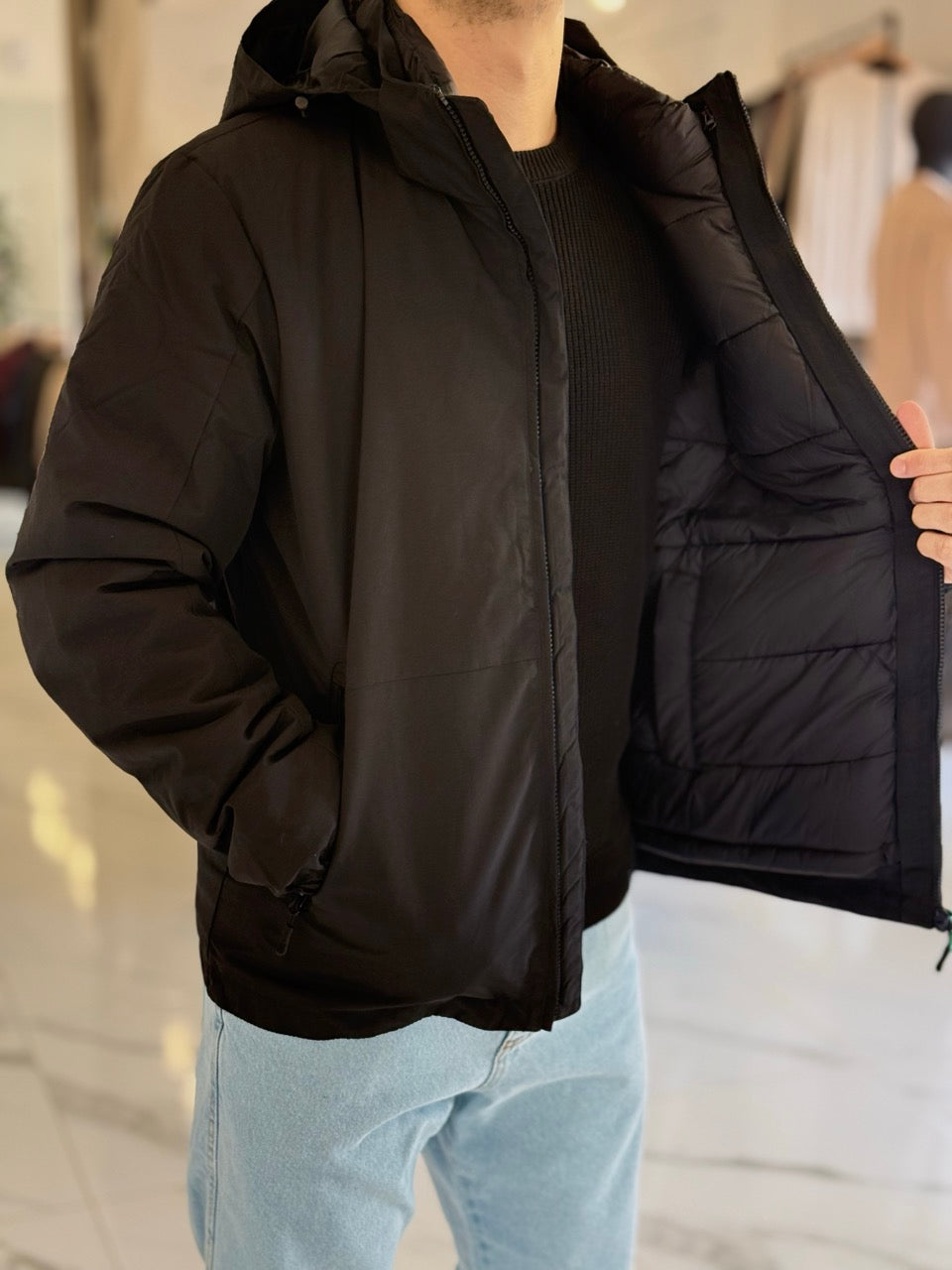Campera 2 en 1 impermeable negra