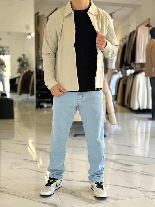 Campera gabardina beige