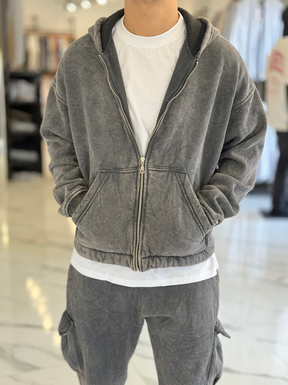 Campera boxy fit washed