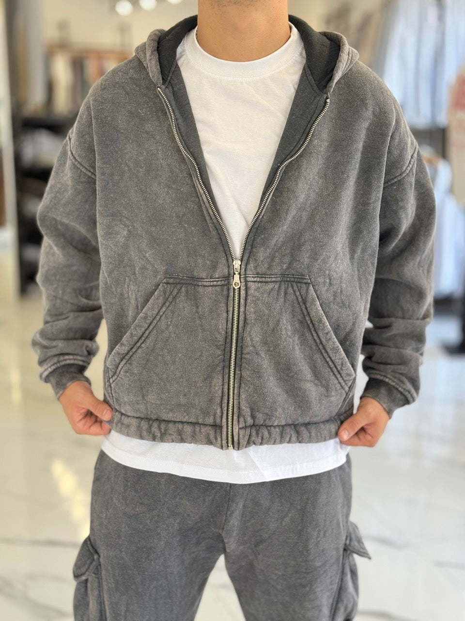 Campera boxy fit washed