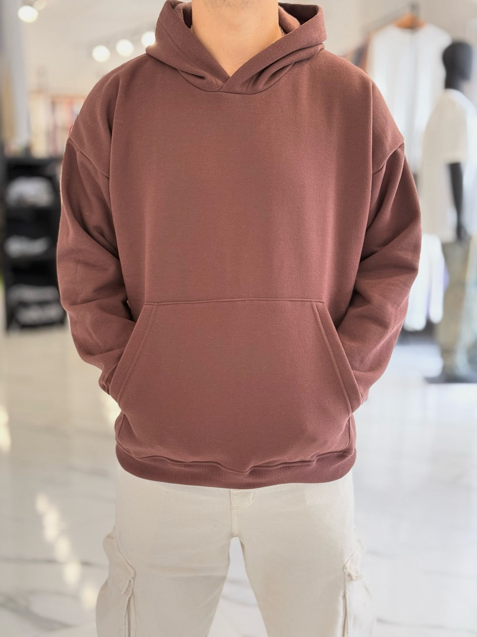 Canguro oversize chocolate liso
