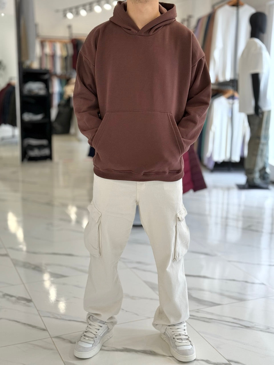 Canguro oversize chocolate liso