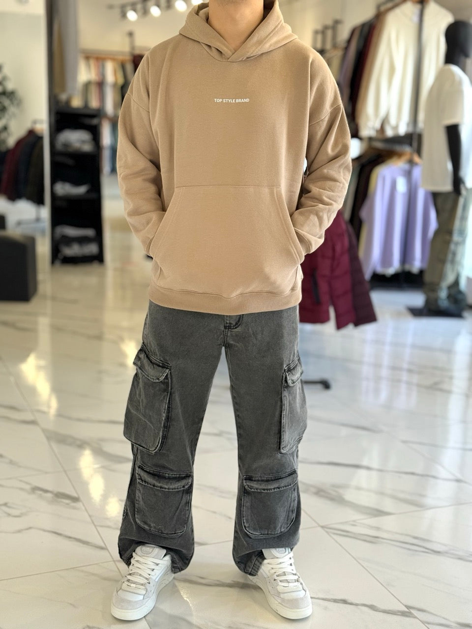 Canguro oversize tostado "focus"