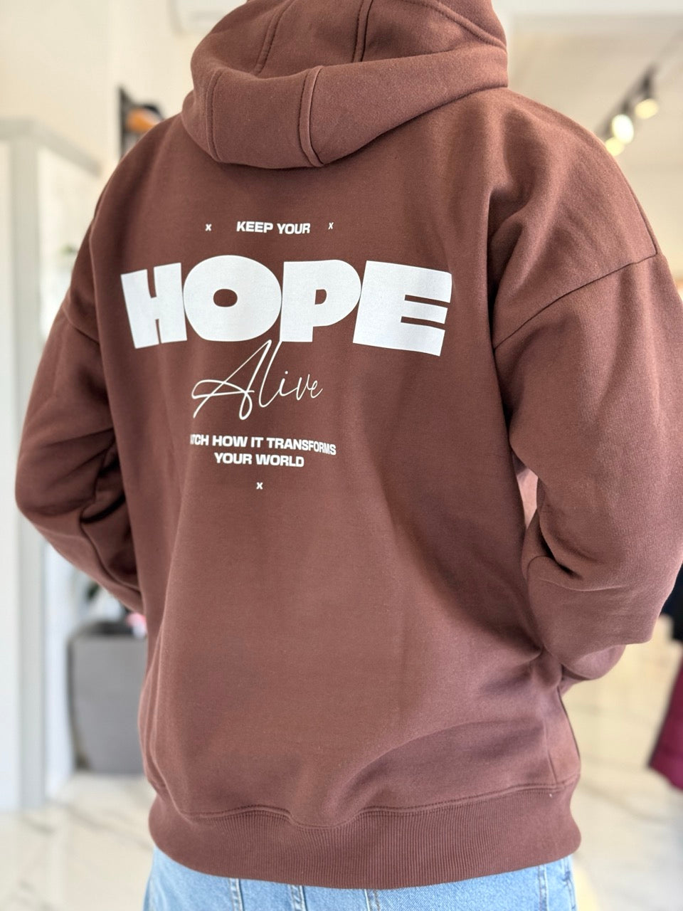 Canguro oversize chocolate "hope"