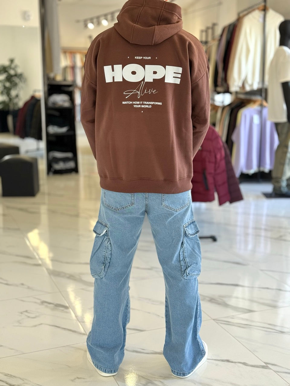 Canguro oversize chocolate "hope"