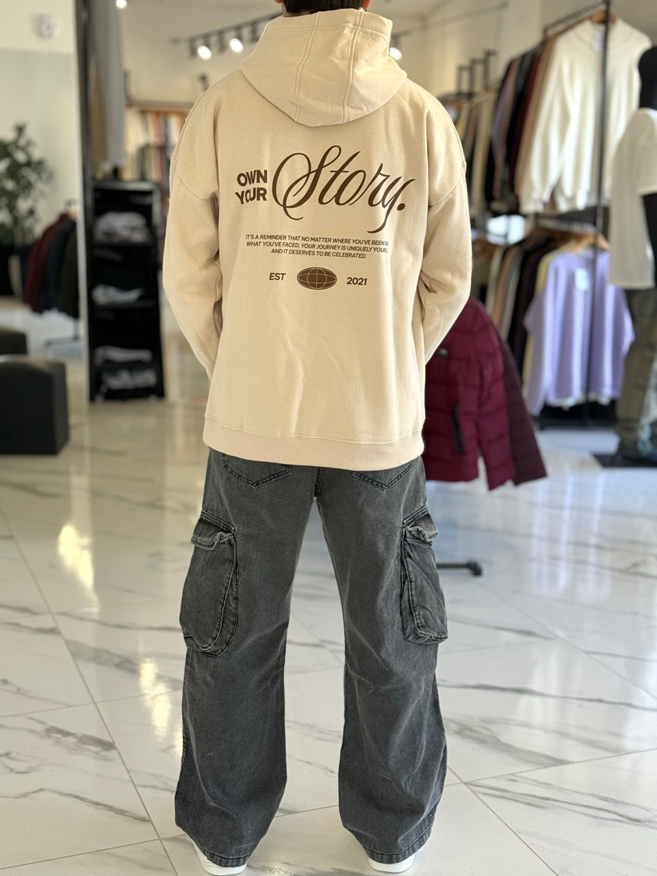 Canguro oversize beige "story"