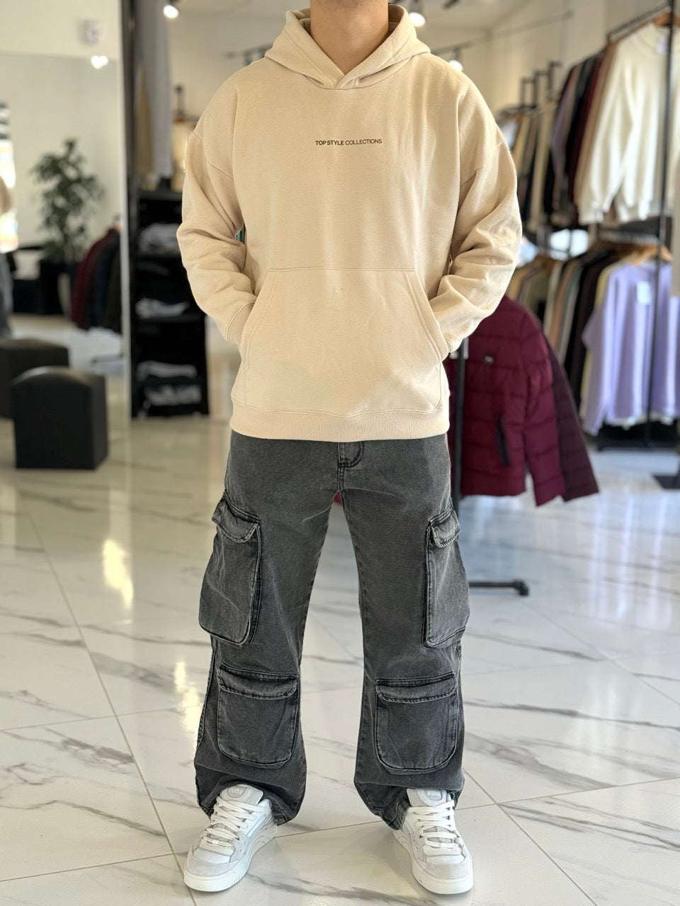 Canguro oversize beige "story"