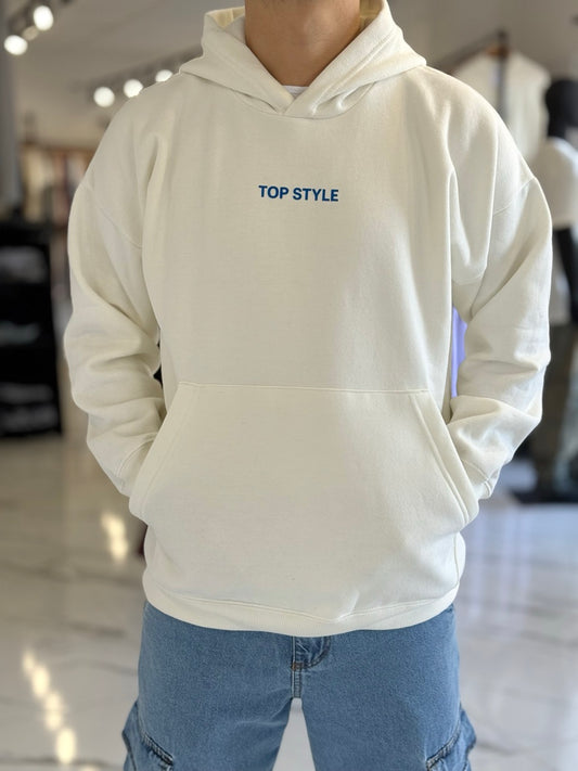 Canguro oversize blanco "wait for nobody"