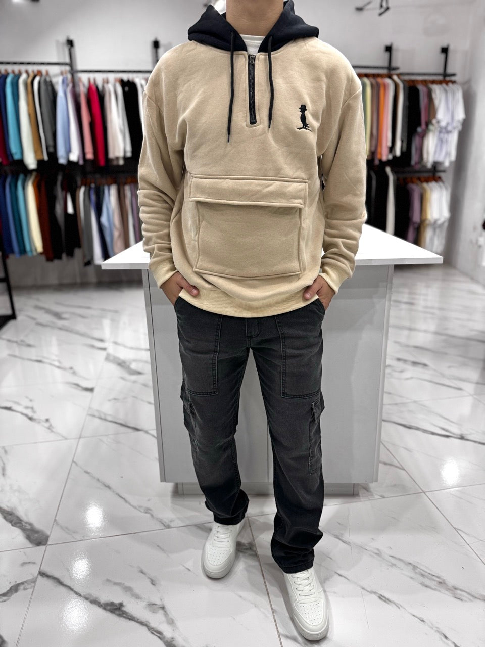 Canguro oversize “habano” beige