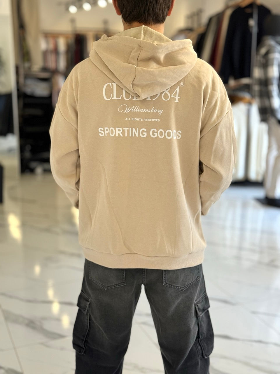 Canguro oversize "club 1984" beige