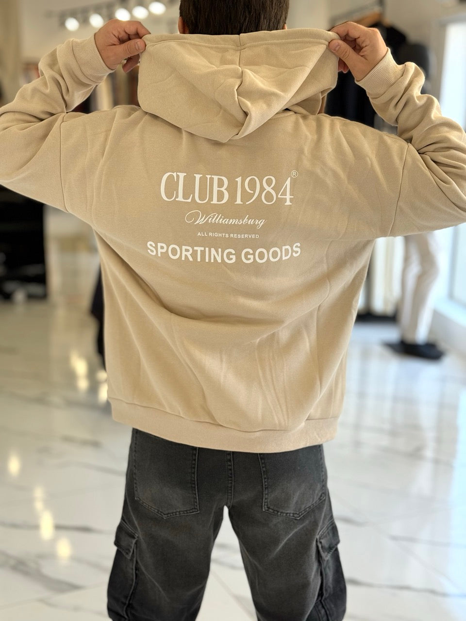 Canguro oversize "club 1984" beige