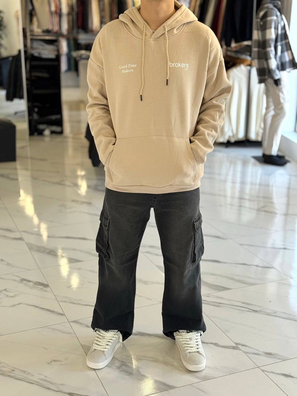 Canguro oversize "club 1984" beige