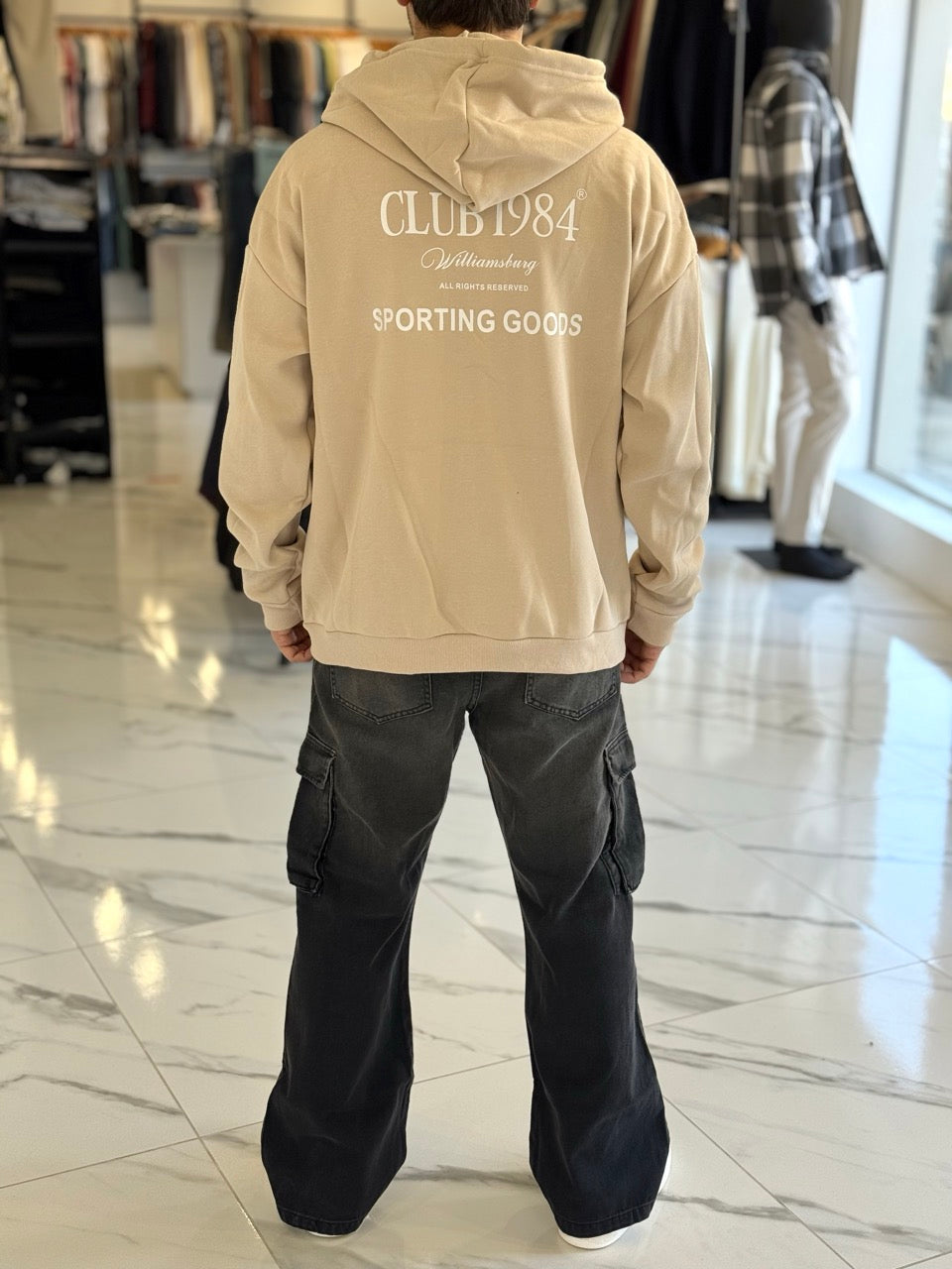 Canguro oversize "club 1984" beige