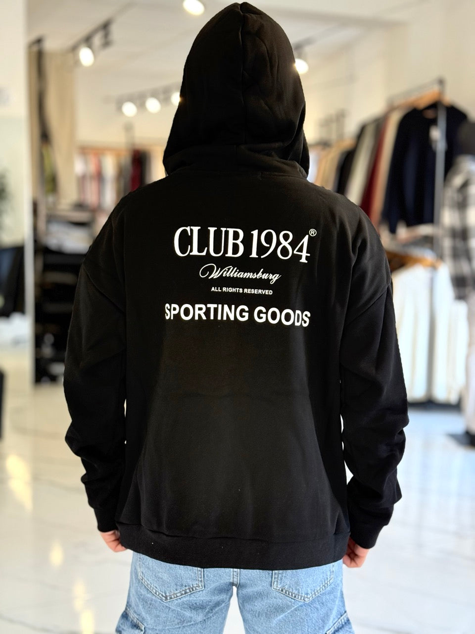 Canguro oversize "club 1984" negro