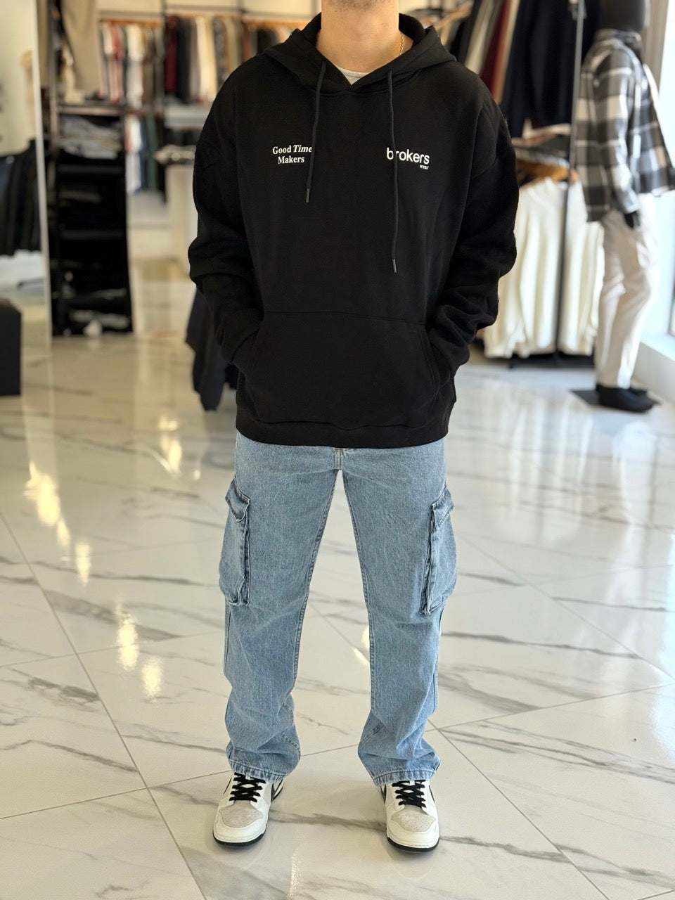Canguro oversize "club 1984" negro