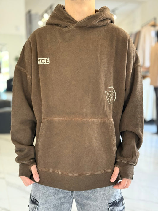 Canguro oversize marrón gastado "Celebrate"