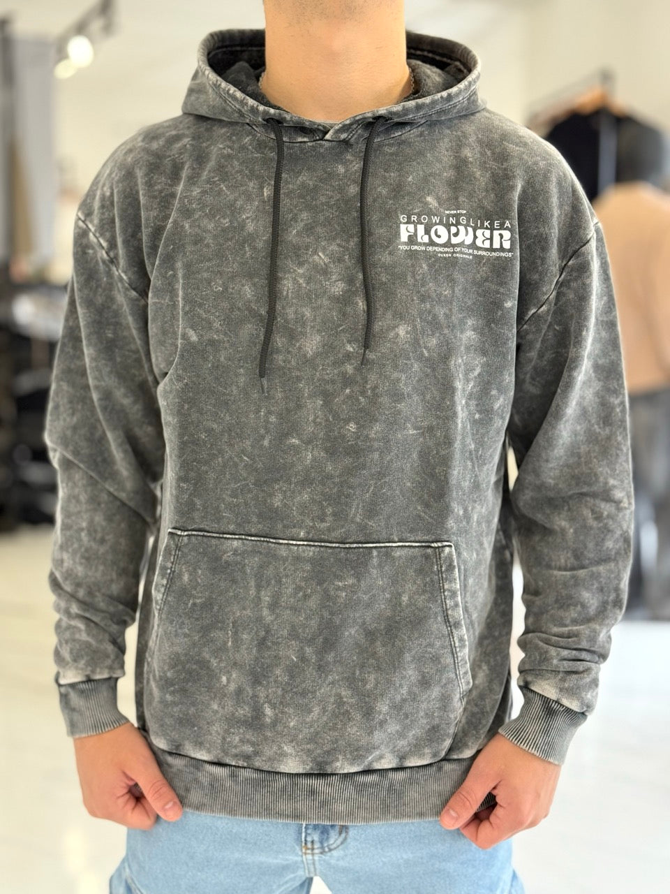 Canguro oversize gastado "Flower"