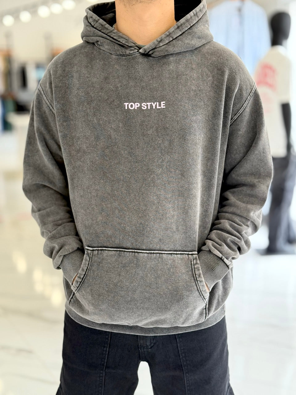 Canguro oversize lavado "wait for nobody"