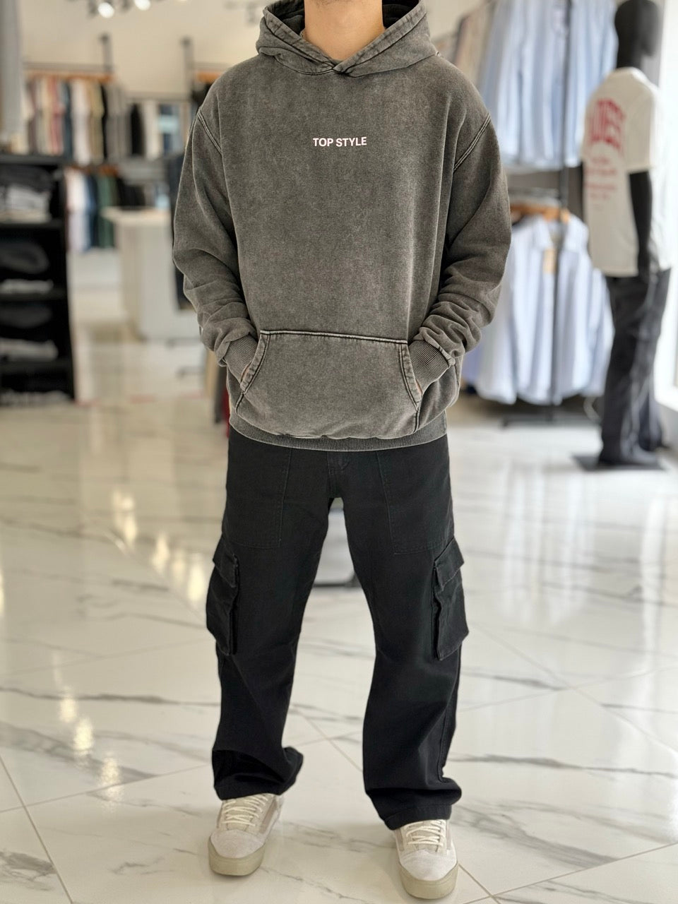 Canguro oversize lavado "wait for nobody"