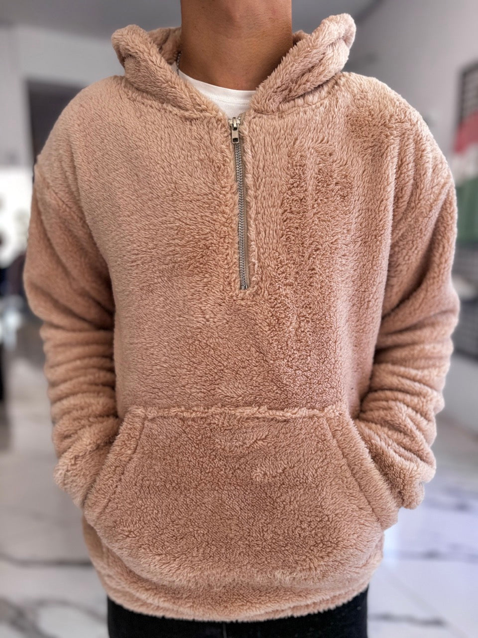 Canguro oversize Teddy beige