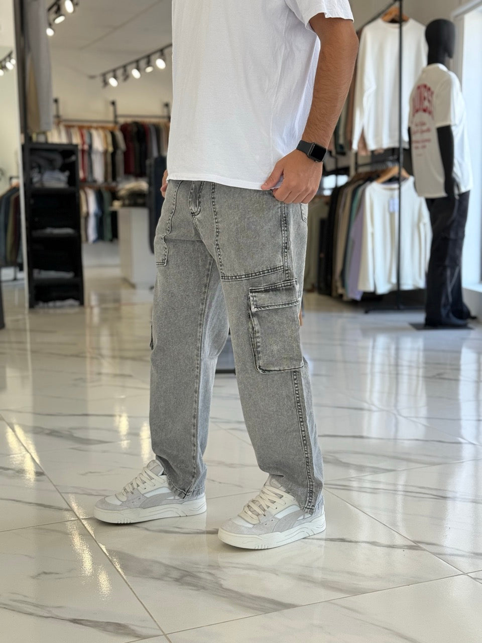 Jean cargo "Harlem" gris