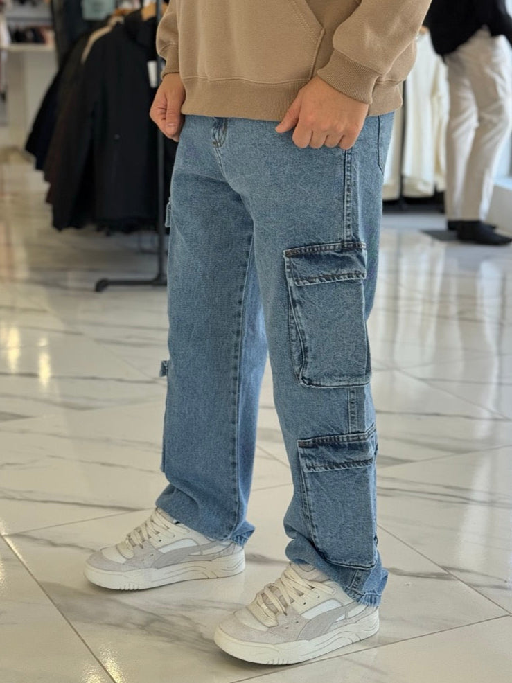 Jean cargo "Palermo" azul