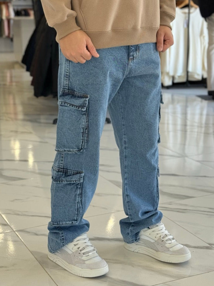 Jean cargo "Palermo" azul