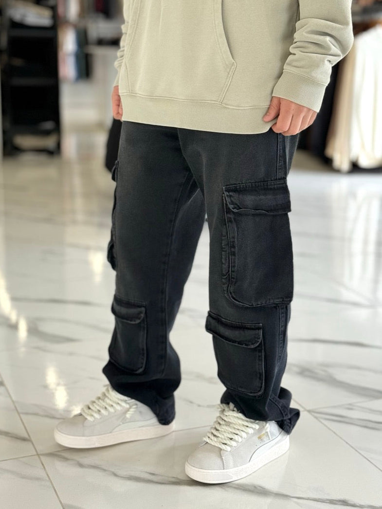 Jean cargo "Queens" negro