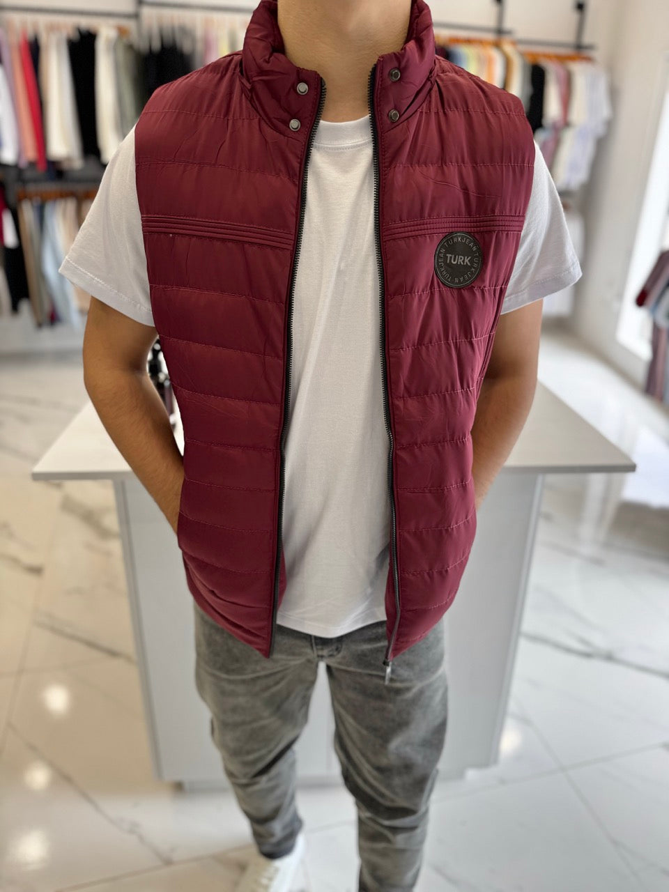 Chaleco nylon bordo