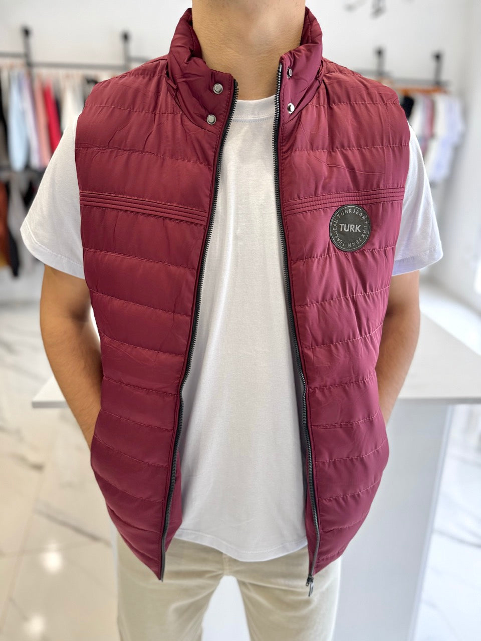 Chaleco nylon bordo