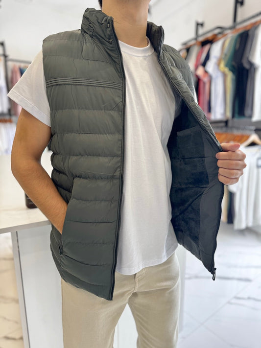 Chaleco nylon gris oscuro