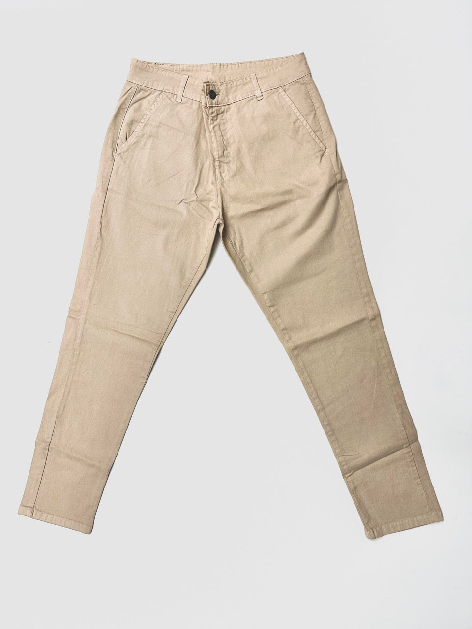 Pantalón chino sin puño beige