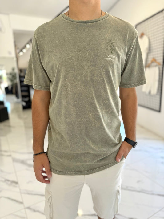 Remera gastada verde “Green House”