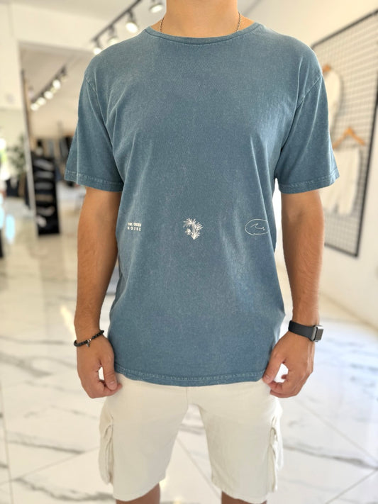 Remera gastada azul “Plant”
