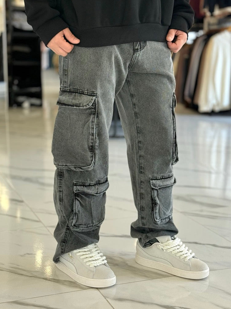 Jean cargo "Queens" gris oscuro
