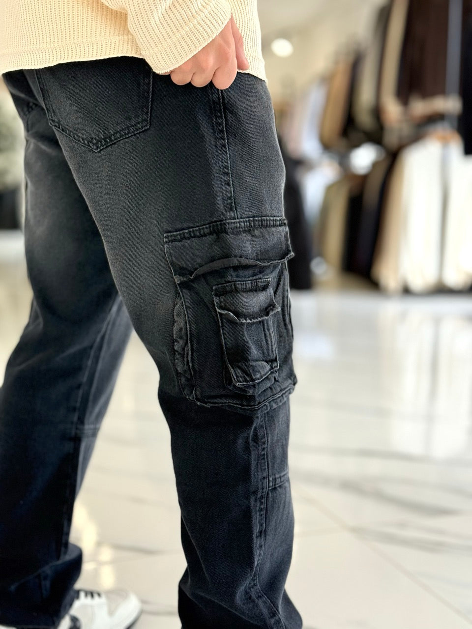 Jean cargo "Miami" negro