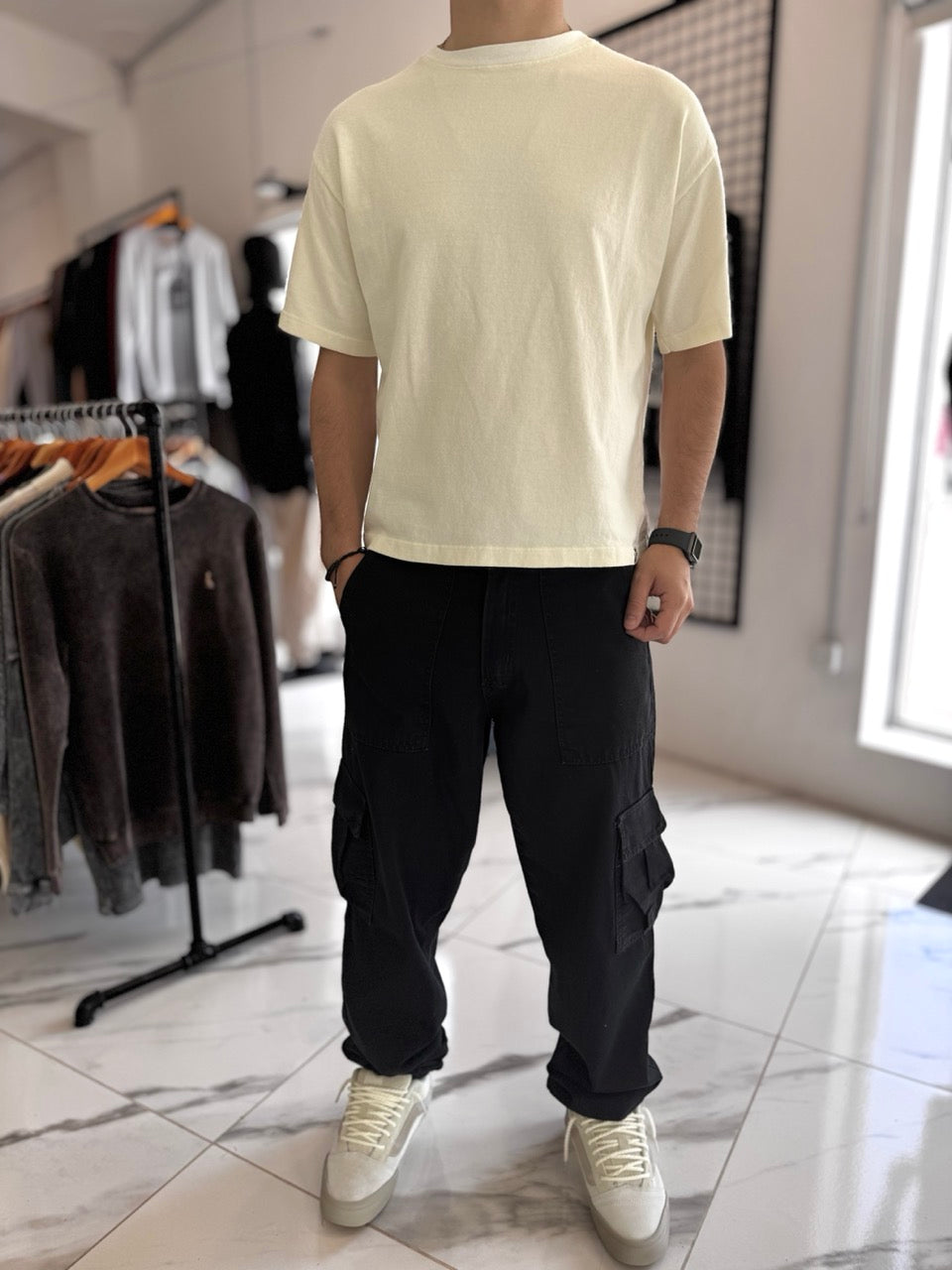 Remera boxy fit crudo