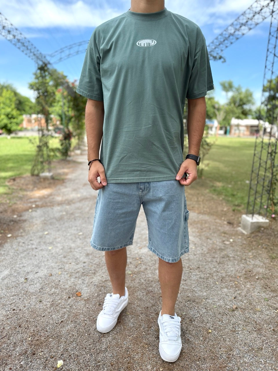 Remera oversize verde "TOP STYLE"