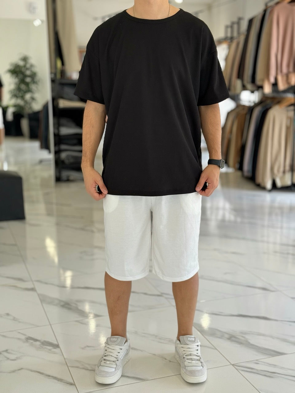 Remera oversize wafle